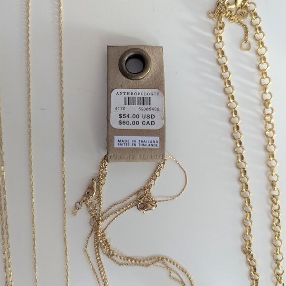 Madewell Anthropologie Gold Jewelry Bundle ✨ Layered Necklaces, Rings, Mega Lot - Picture 10 of 13